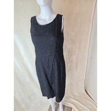 Vintage Black Beaded Sheath Dress PXL Cocktail Evening NWT