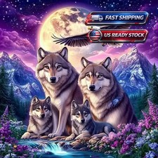 Wolf Diamond Art Kits for Adults,Animal 5D Diamond Painting Kits for Beginner...