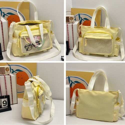 Solid Color Shoulder Bag Large Capacity Messenger Bag Student Women Girl - Picture 8 of 12