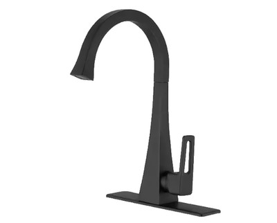 BWE Single Handle Standard Kitchen Faucet in Matte Black