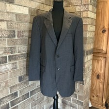 Brooks Brothers Mens 42R Blazer Sport Coat 100 Wool Gray Herringbone Italy 32F