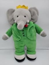 Babar the Elephant Plush Toy Green Suit and Crown 13  Yottoy Stuffed Animal Toy