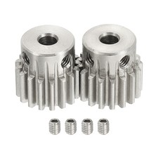 2Pcs 1 Mod 17T Spur Gear, 5mm Bore 304 Stainless Steel RC Car Pinion Gear 15mm 