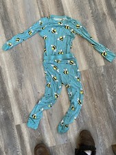 Little Sleepies Kids Bee Print Pajama Set Long Sleeve Blue Size 7/8