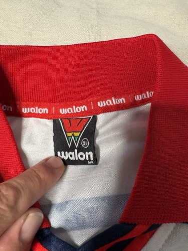 Vintage Walon FC Bayern Munich AOP Red White Soccer Futbol Home XL B5 - Picture 6 of 8