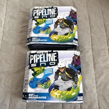Set Of 2 Pipeline Sno 60" Inflated Megablaster Duo Snowtube 3D Sled 2 Person NEW