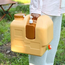 5.28 Gallon Camping Water Jug with Spout No Leakage Food Grade Camping Water Tan