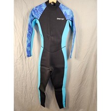 Owntop Womens Full Body Wetsuit Blue Tropical Leaf Print Neoprene D332001 M