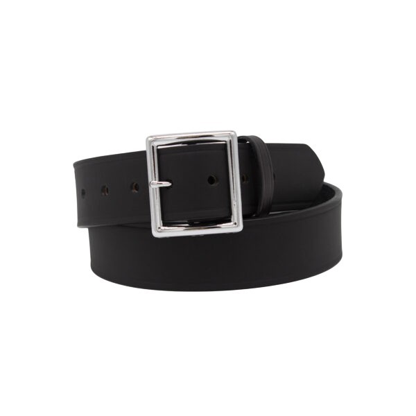 Boston Leather 1-3/4" Garrison Belt, Clarnio High Gloss Black Finish, Silver