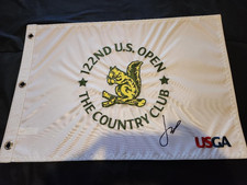 Jordan Spieth signed 2022 US Open Pin Flag The Country Club Brookline, MA