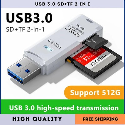 2 in 1 USB 3.0 Kartenleser Micro TF SD-Kartenleser USB Adapter High Speed Reader
