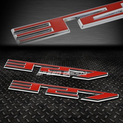 2X METAL BUMPER TRUNK GRILL EMBLEM DECAL STICKER BADGE CHROME/RED SBC 327 5.3