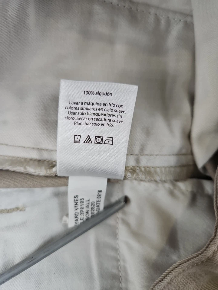 Vineyard Vines talla 18 (30" W) cintura ajustada juvenil caqui algodón chino uniforme club pantalón Foto 4 de 4