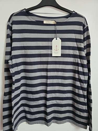 Seasalt Matrosen Shirt Top gestreift blau grau Größe 16