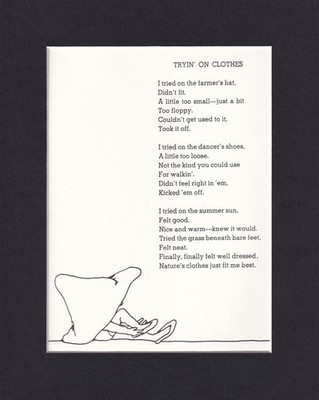8X10 Matted Print Art Picture Shel Silverstein: Tryin' on Clothes