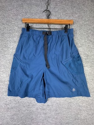 Vintage Nike ACG Cargo Shorts Mens Medium M Blue Lined Hiking Cycle Bike Short