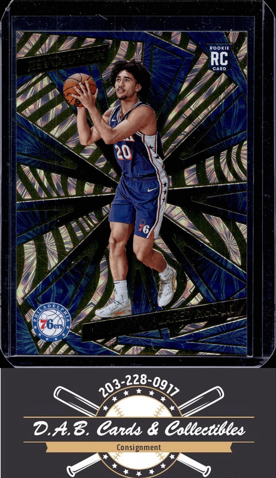 2024-25 Panini Revolution #124 Jared McCain Fireworks Rookie RC #/149 76ers J15