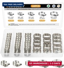 45PCS Hose Clamp Assortment Kit, Stainless Steel Worm Gear Clamps  Adjustable C