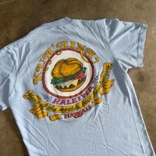 70s VINTAGE KUA AINA HALEIWA HAWAII SANDWICH SHOP T-SHIRT SZ S HAWAIIAN BURGERS