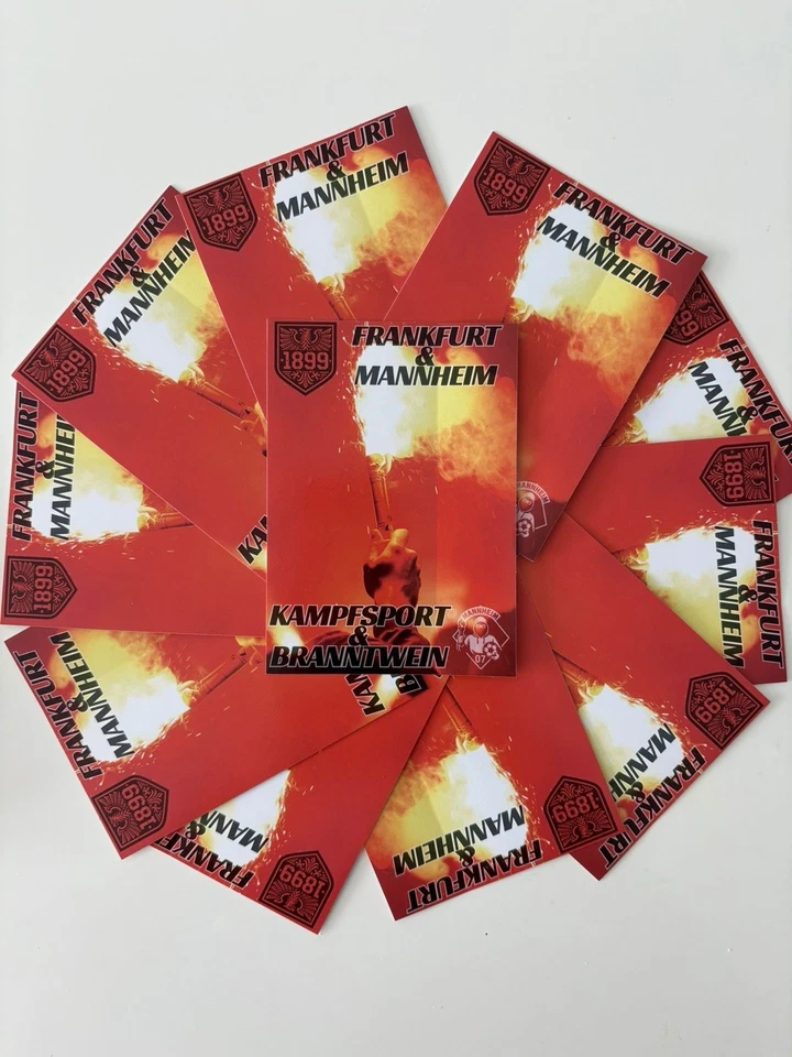 MARKENLOS 50 x Frankfurt x Mannheim SGE Fan Aufkleber Sticker DIN A7