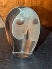 Vintage Swedish  Royal Krona Glass Owl Paperweight Crystal Signed — photo 3