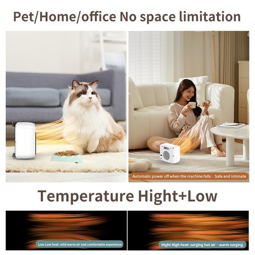 Riscaldatore per Casetta per Cani 600W,Casa Riscaldata con Cavo Antimorso,A Parete Bianco - Foto 6 di 6
