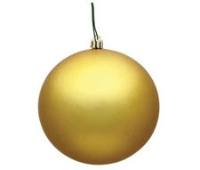 Vickerman 6" Matte Finish Shatterproof Gold Ball Ornament - 4 Pack