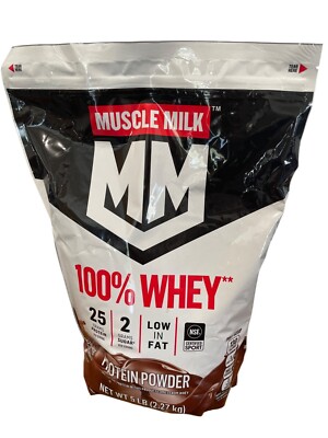 Muscle Milk 100% Whey Protein Powder Chocolate 5 Pound 25g Protein 4/29/26