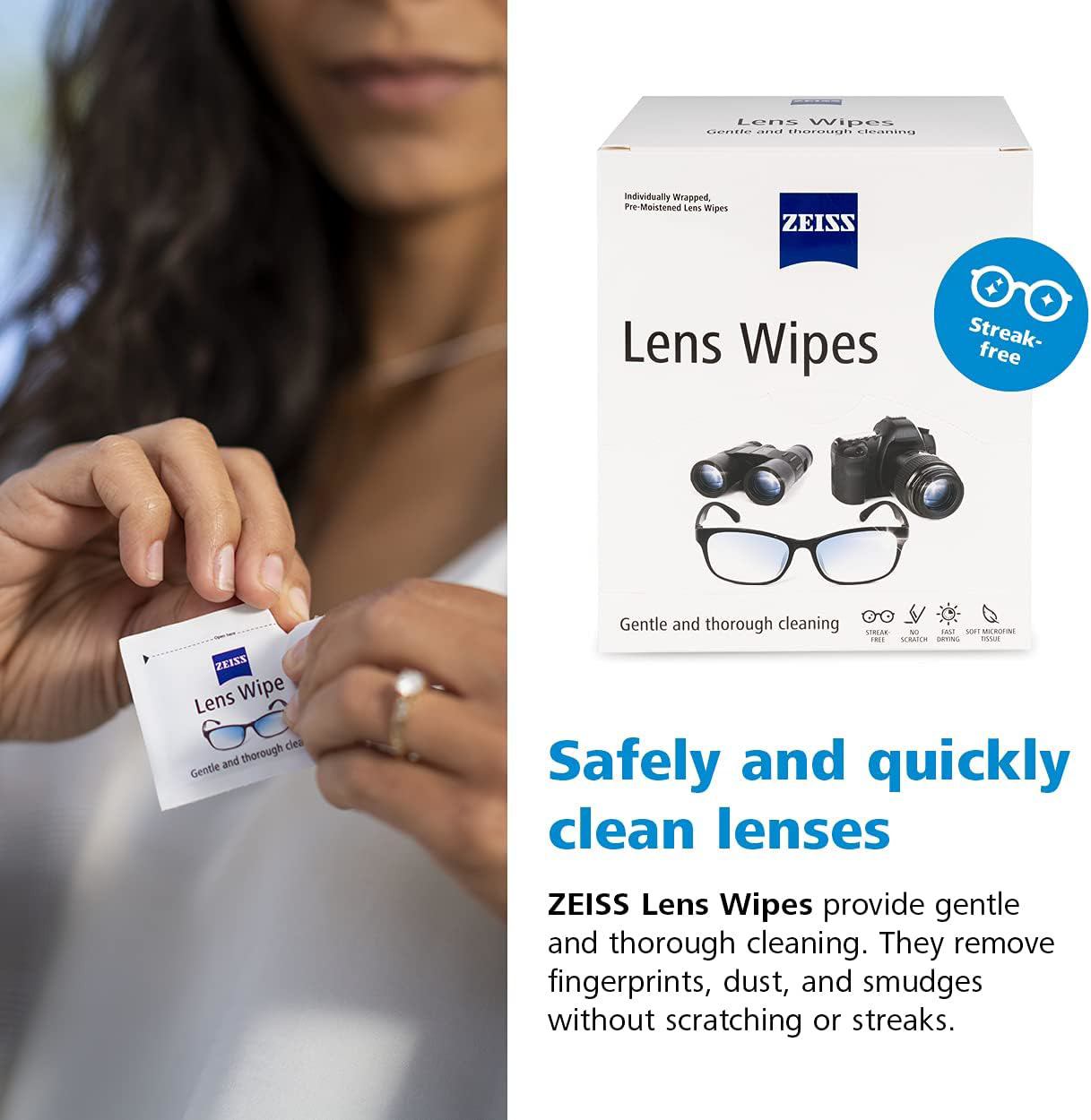 Zeiss Pre-Moistened Lens Cleaning Wipes, 400 count