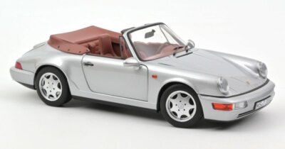 PORSCHE 911 Carrera 2 Cabriolet - 1990 - silver - NOREV 1:18