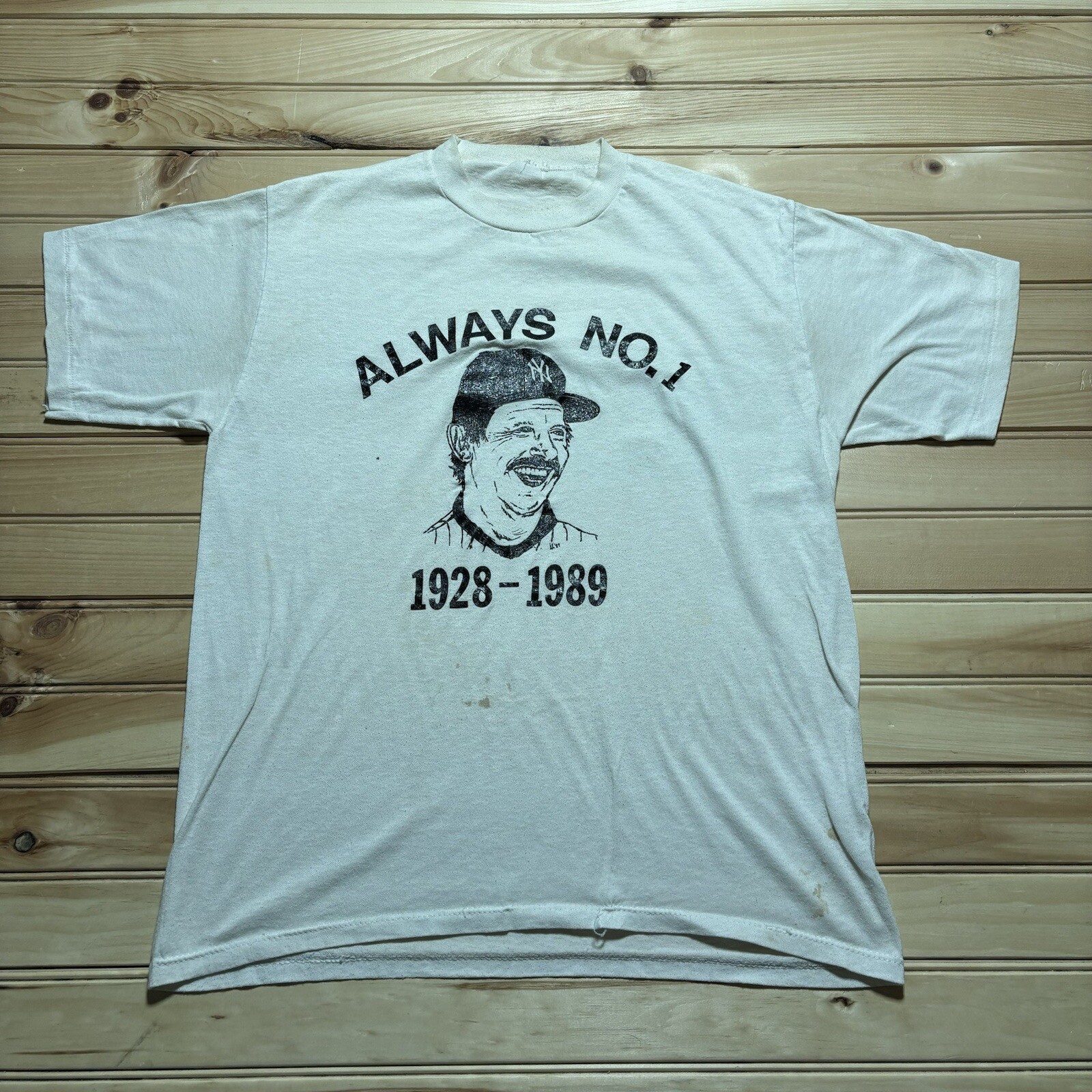 Vintage 1989 New York Yankees Billy Martin Jr Always #1 Shirt Size M/L 80s Retro MLB