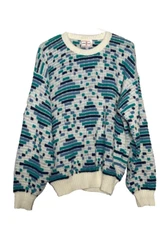 Vtg. Jordache Knit Sweater Mens Large Multicolor Pullover Retro 80's 90's USA