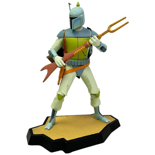 Star Wars Gentle Giant Animated Boba Fett Holiday Special Maquette Statue NO BOX