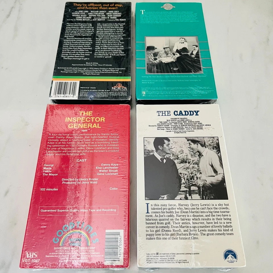 (4) Sealed VHS Classic Comedy - Jerry Lewis - Marx - Laurel & Hardy - Danny Kaye - Image 4 of 4