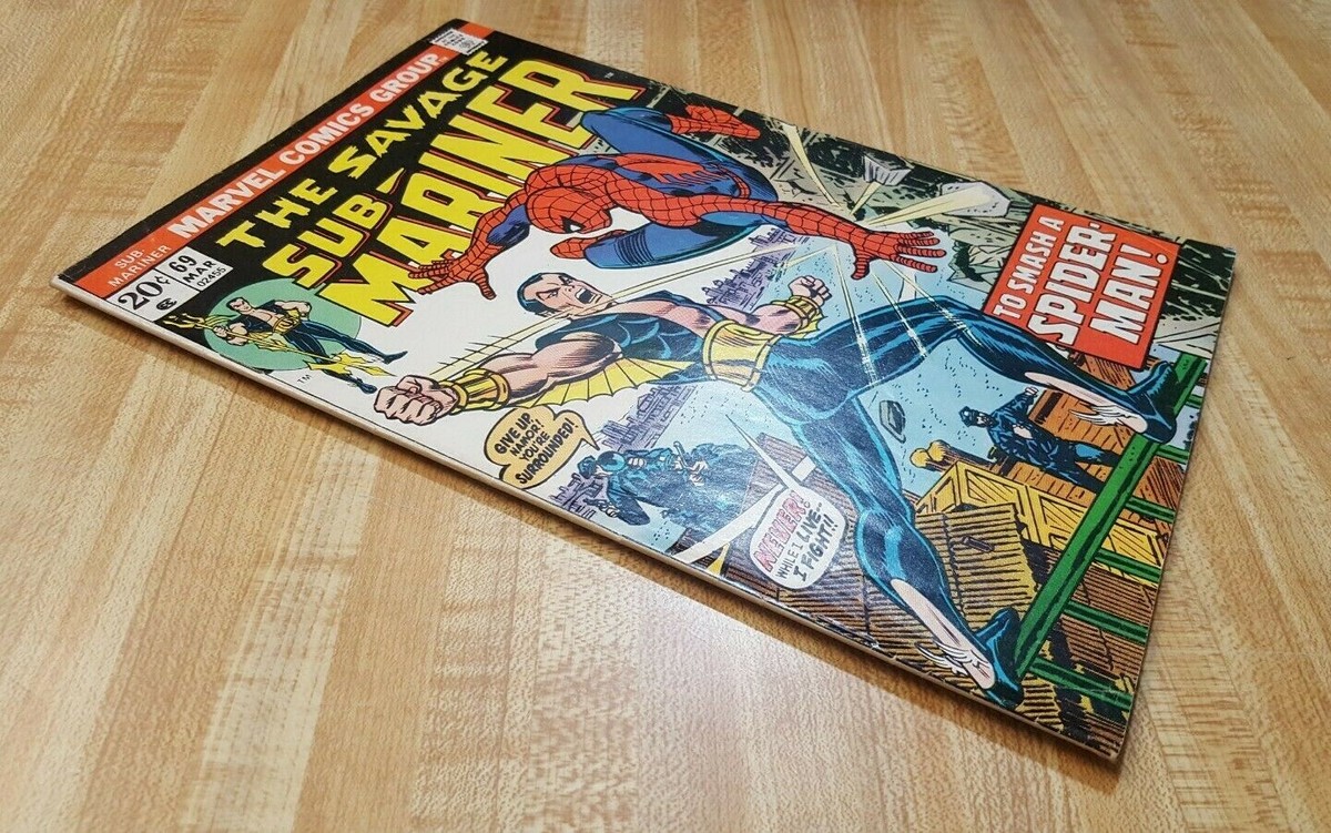 Sub-Mariner #69 (March 1974) Spider-Man! Two Worldsand Dark