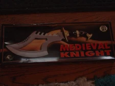 Big Chipaway Cutlery Fantasy Hunting Knife Medieval Knight Brass Jigged Bon Box