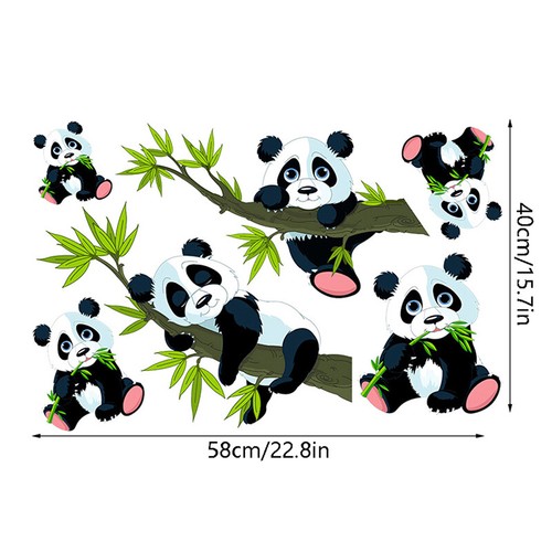 Cartoon Bamboo Panda Wall Stickers For Decor Living Room Panda Mural _xi - Picture 2 of 8
