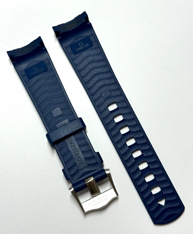 Reloj Omega Original 20mm Para Seamaster Diver 300 42mm Correa Goma AZUL Foto 3 de 4