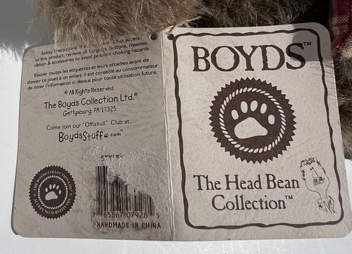 Boyds Bear Plush Be A Good friend with Pillow Old Friend Small Vintage - Picture 6 of 6