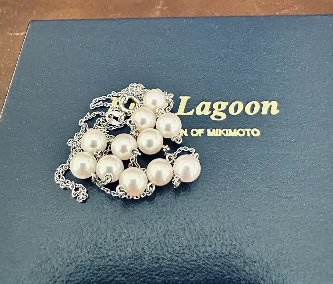 Mikimoto Blue Lagoon Japanese Cultured Akoya Pearl Strand - 14K Yellow –  Vintage Valuable Pearls