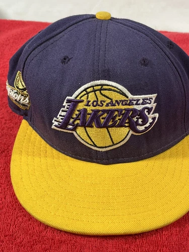 New Era Los Angeles Lakers Championship Size 7 Fitted Hat- Purple/Gold - New
