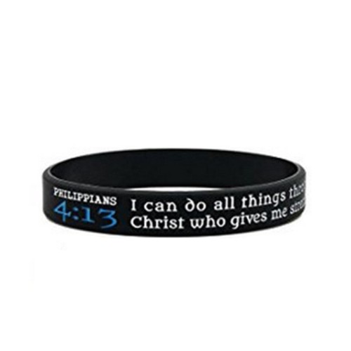 Fashion Bible Verse Wristbands Christian Men Bracelet Silicone Band Bangle - Picture 6 of 12