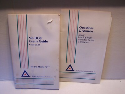 Vintage 1987 Leading Edge Model D Computer MS-DOS Version 3.20 Users Guide Q & A
