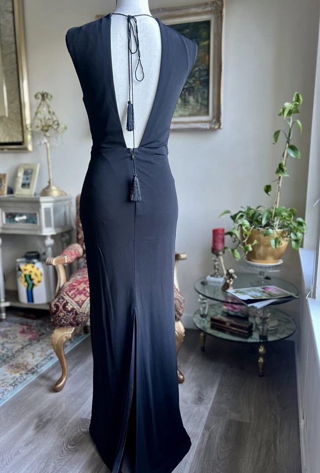 ABS Allen Schwartz без рукавов открытый низкий назад витой спереди платье макси платье, S - Изображение 3 из 4