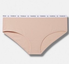 Cotton Mid-Rise Hipster Logo Panty Rose Dust Torrid Size 0 12 