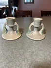 Roseville Tuscany 1066-3.5 Candlesticks (2) Gray Pair