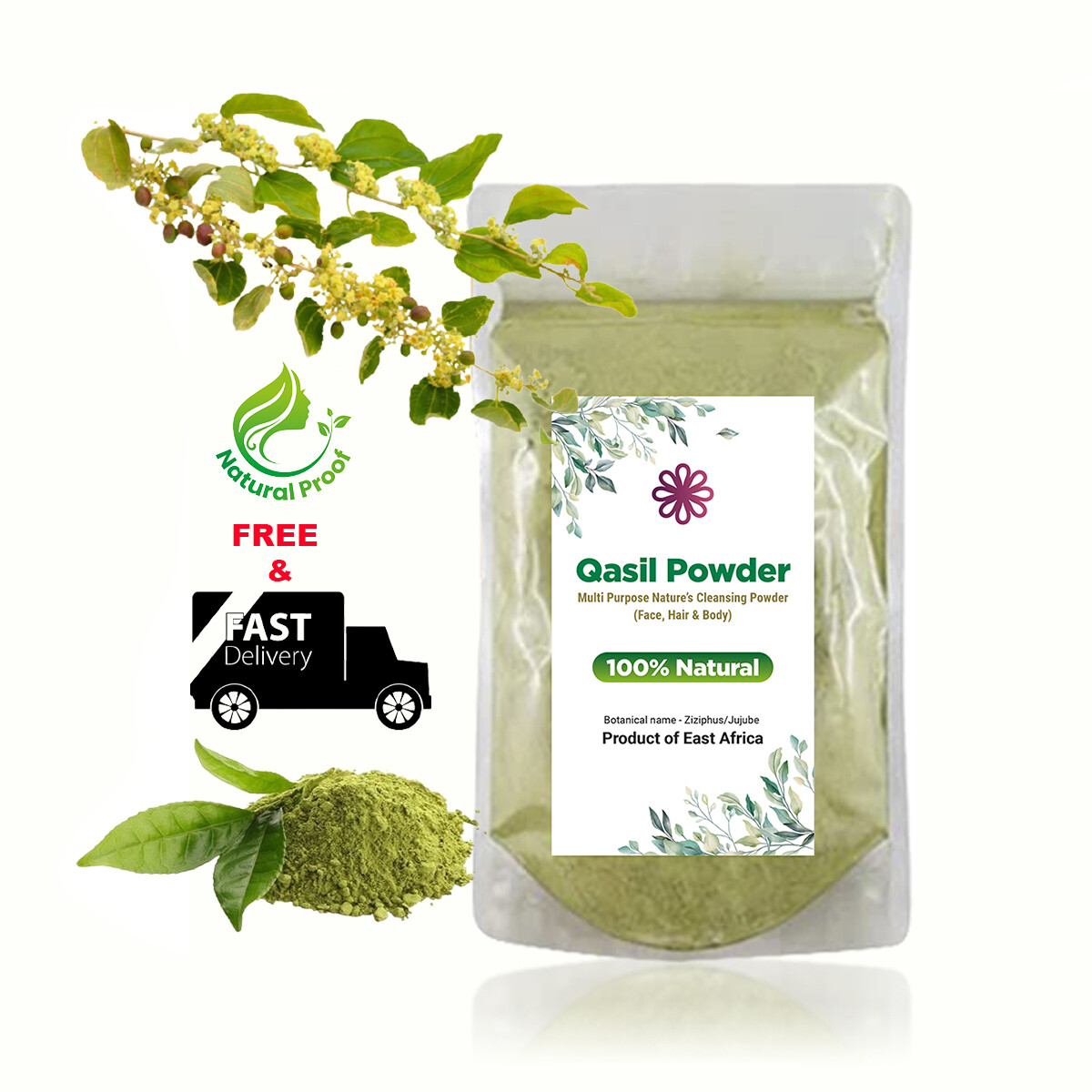 Ruqyah Qasil Powder Jar Sidr Cedar Ziziphus Natural Skin Hair Mask Acne