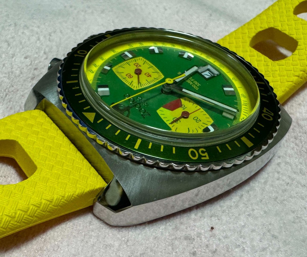 zodiac sea dragon ZO2241 watch Swiss Quartz yellow & green zodiac sea dragon ZO2241 watch Swiss Quartz yellow & green