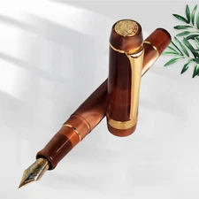New Kaigelu 316 Resin Celluloid Coffee Fountain Pen EF/F/M Nib Writting Ink PeXT