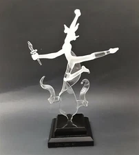 Vintage and Rare 1985 MILON TOWNSEND ART GLASS Sculpture of Mercury - Signed